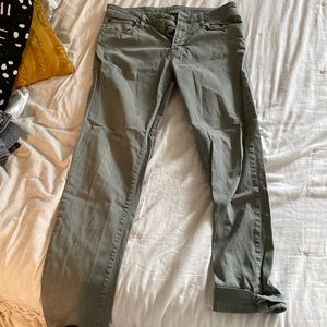 American Eagle green skinny jeans, size 31x32